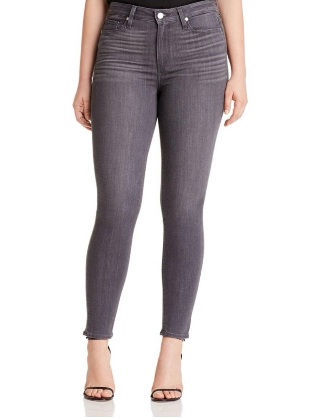 PAIGE Slate Gray Hoxton Ankle High-Rise Skinny Jeans